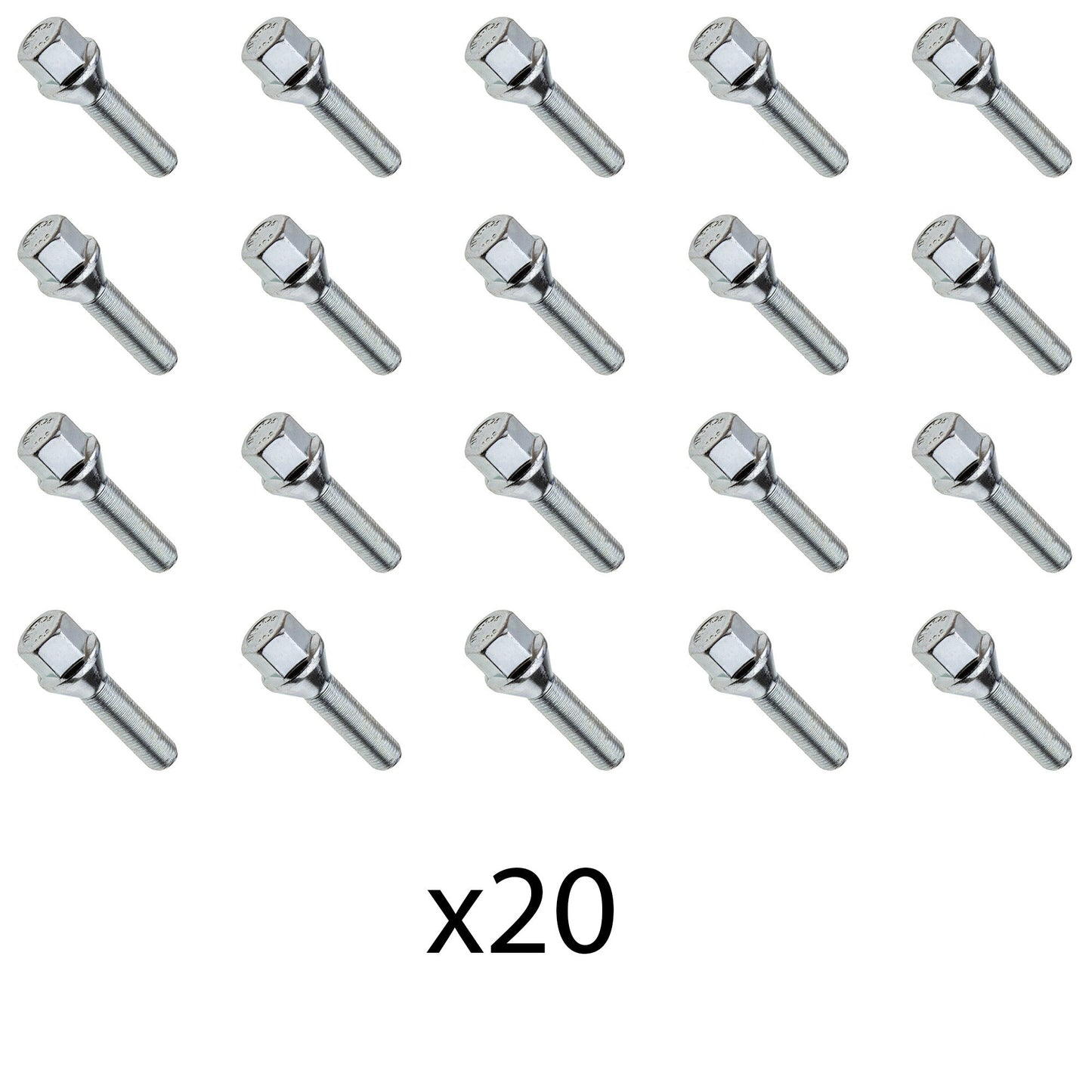 Lot de 20 Boulons de roue M12 x 1.25 40mm