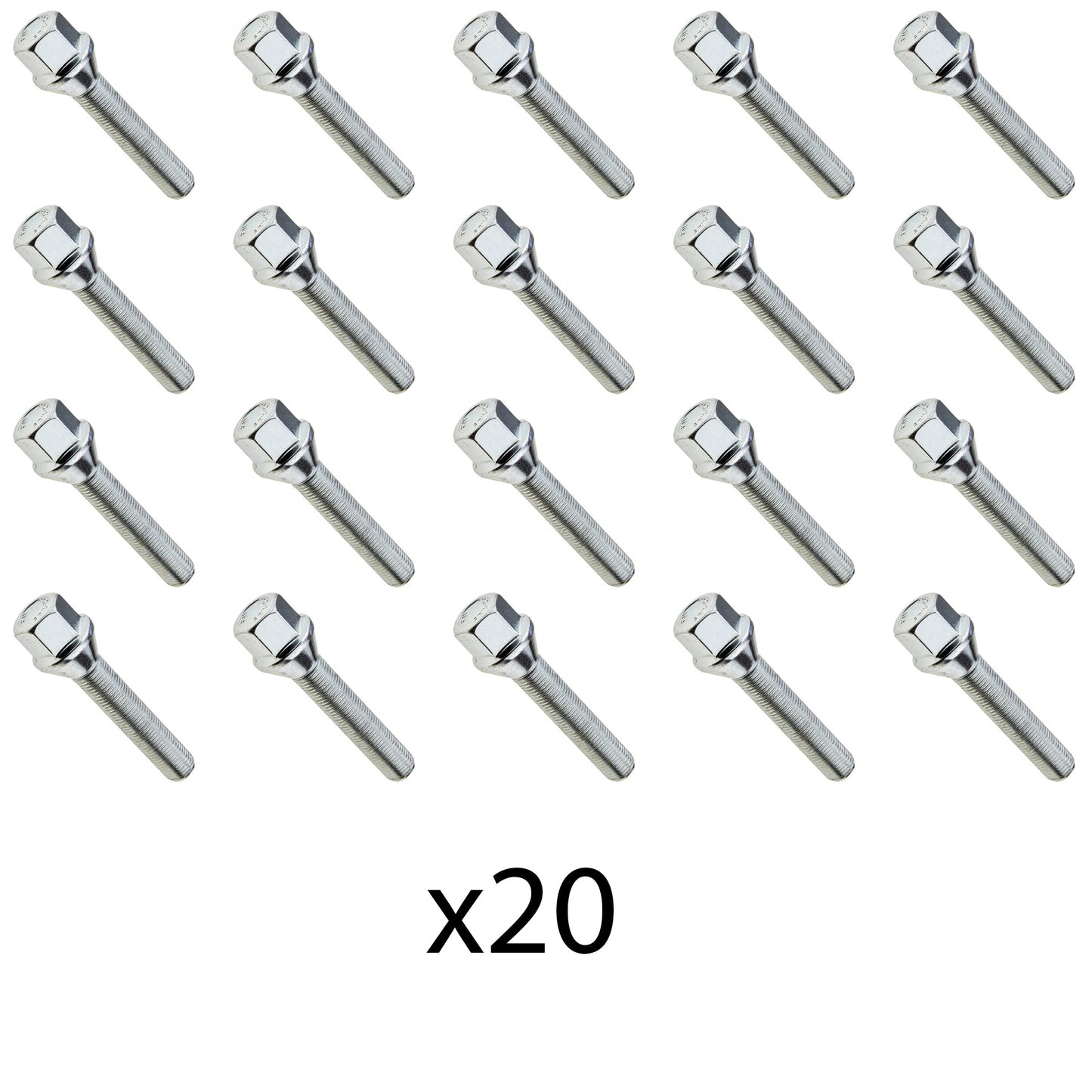 Lot de 20 Boulons de roue M12 x 1.25 55mm