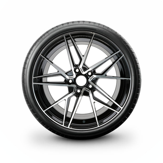 Pack de 4 Jantes + pneus 18" BMW Série 3 E46 — Roue montée avec jante et pneu