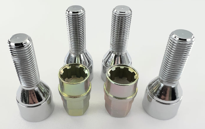 Lot de 4 + 1 Antivols de roue  M14 x 1.50 35mm
